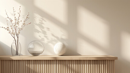  Wooden Sideboard with Delicate Accessories