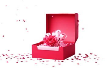 cute background letter heart day Mother's surprise pink red mom gift realistic confetti box 3d Present Mother Valentine Child Love Text Paper Happy Bouquet Girl