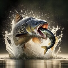 The carp is fishing for pike.