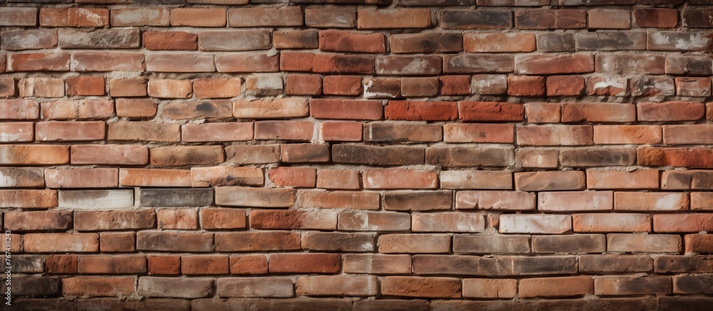 Aufkleber a closeup photo of a brown brick wall showcasing the intricate brickwork of the rectangular composit