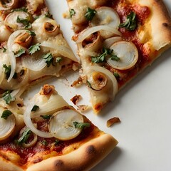 pizza grande, muzzarella, onion, pizza. AI Generative - obrazy, fototapety, plakaty