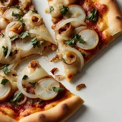 Fototapeten pizza grande, muzzarella, onion, pizza. AI Generative © DynamicPvPART