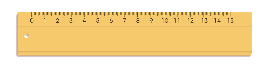 yellow ruler metric flat style top view no background - obrazy, fototapety, plakaty