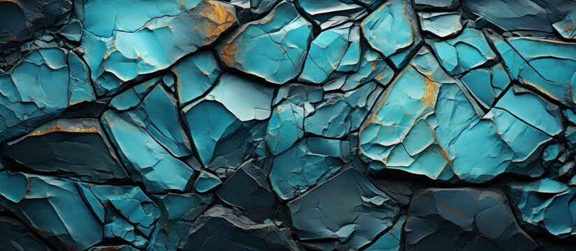 Blue cracked stone background