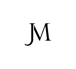 Initial Letter Logo. Logotype design. Simple Luxury Black Flat Vector JM