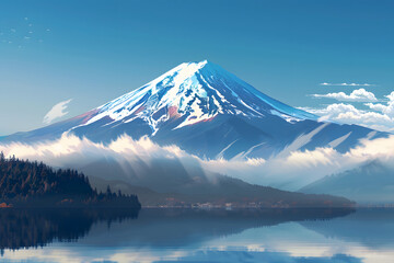 日本画らしい富士山の絵