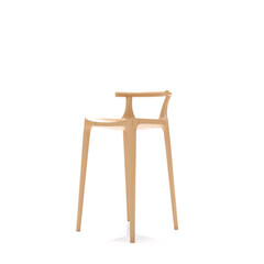 3D Render Wooden Stool 2