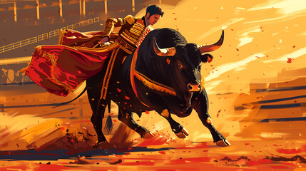 bull fighting , generative ai