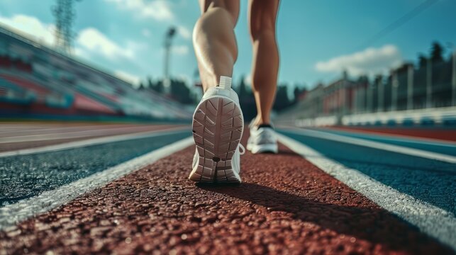 first step athletes at the stadium