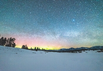 Northern Lights Over Wintry Meadow