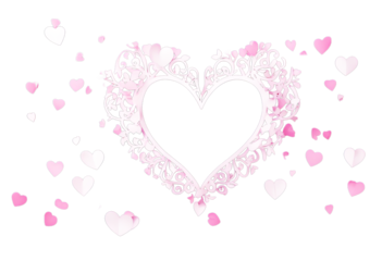 border pink Valentine's hearts frame greeting Cute background white concept valentines Heart day paper card Gradient banner love cut style Pattern Vector