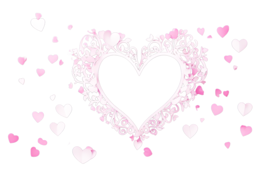 border pink Valentine's hearts frame greeting Cute background white concept valentines Heart day paper card Gradient banner love cut style Pattern Vector