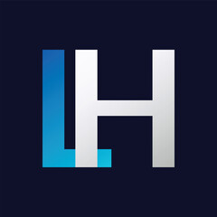 Obraz premium LH letter colorful logo in the circle. Vector Logo Illustration.