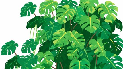  a drawing of a large green plant with lots of leaves on the top of it, with a white background.
