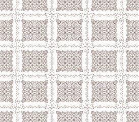Vintage Geometric Seamless Texture Pattern in Brown and Beige