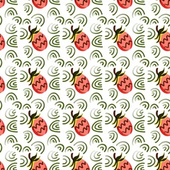 Floral pineapple and Leaf Seamless Pattern with Spring and Summer Vibes