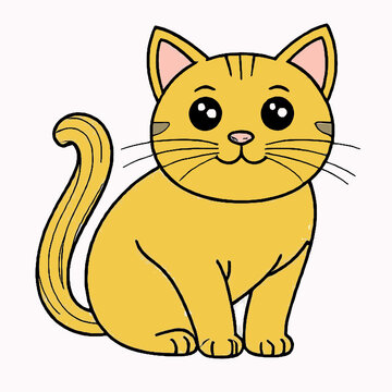cute cat pictures, cartoon designs, stickers, logos, brands, characters, coloring, white backgrounds,