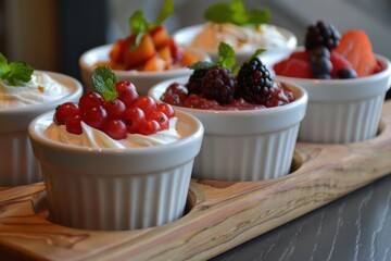 Sugar-free desserts fruit compote and Greek yogurt