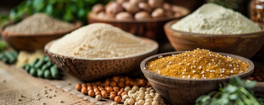 Vegan protein sources display