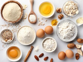 Fototapeta na wymiar Gluten-free baking ingredients
