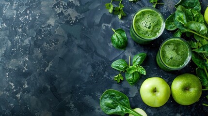 Fresh green juice with celery apple