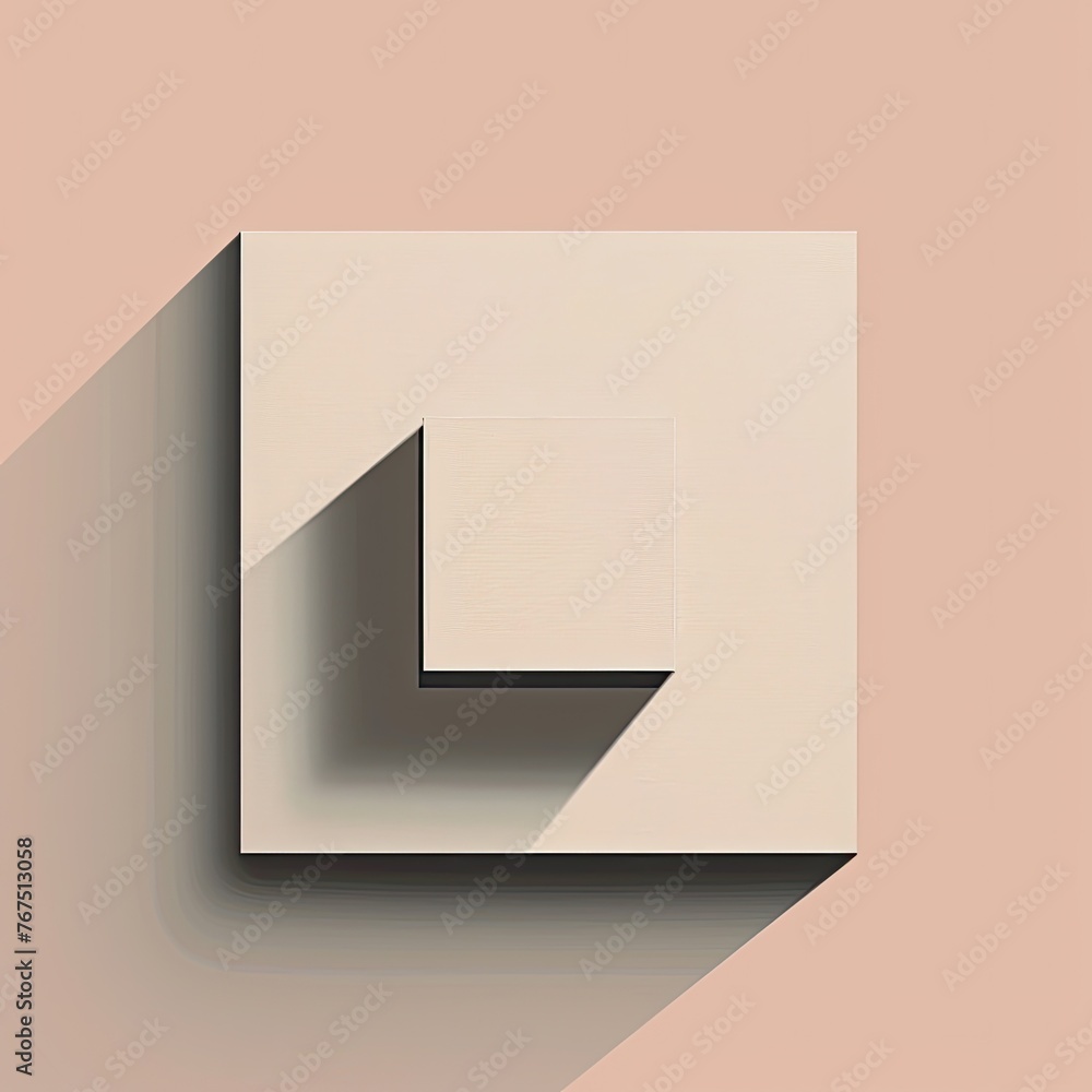 Poster a clean minimalist background with a single geometric shape centered on a muted color field