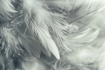 A background of soft feather-like textures in a monochromatic scheme