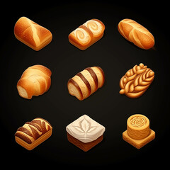 A collection of drawings including various types of bread.