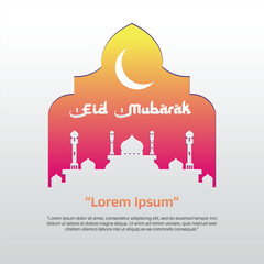 eid mubarak celebrate backdround with mosque