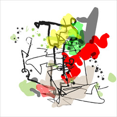 Colorful abstract art , beautiful line art