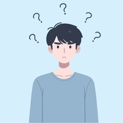 vector illustration of a man worried