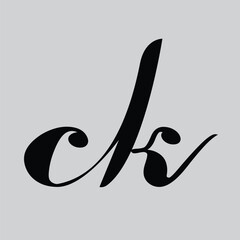 Simple ck letter monogram logo