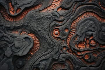 Abstract fractal pattern of lava coal. molten lava abstract pattern background. hot lava ashes in a designing texture.