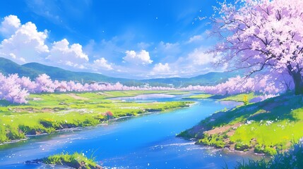 桜と川の風景9