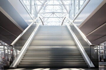 large staircase in a modern building. architecture and indoor design