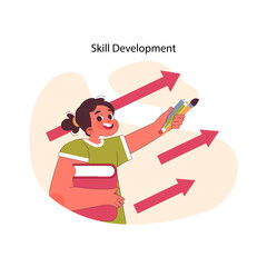 Obraz premium Skill Development concept. Flat vector illustration