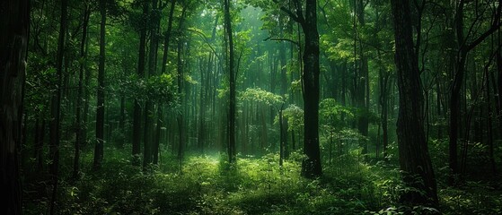 Forests, once lush and vibrant, now gasp under the strain of heat, their green fingers wilting - obrazy, fototapety, plakaty