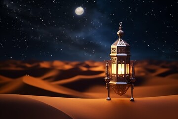 Fototapeta premium Eid mubarak and ramadan kareem greetings with islamic lantern and mosque. Eid al fitr background