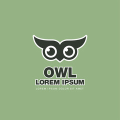 smart owl logo design, vector illustration