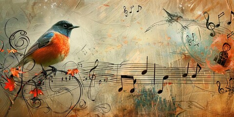 Songbird with sheet music