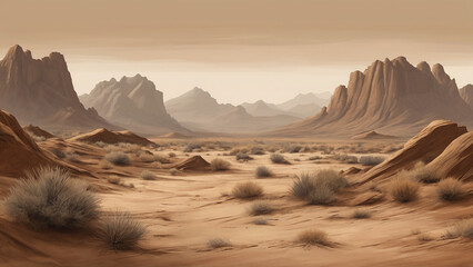 Naklejka premium Rocky Dessert Landscape Background