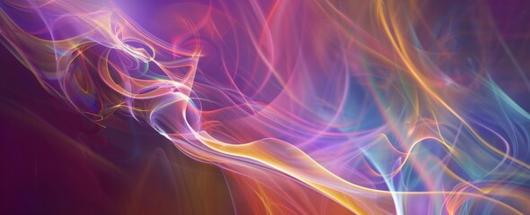 Fluid abstract forms dance in a harmony of warm and cool tones, creating a visual symphony of light and color suitable for a dynamic background.