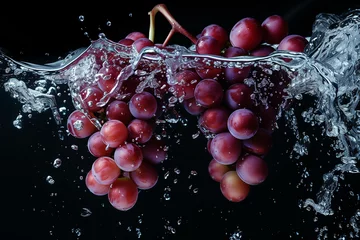 Foto op Aluminium Grapes are soaked in water to cleanse the chemicals left on the surface of the grapes. © Gun