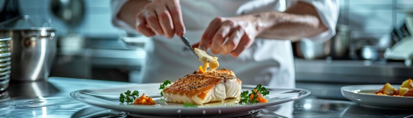 Superior culinary techniques displayed in the elegant preparation of a flounder dish