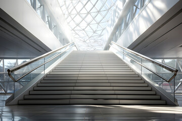 Obraz premium large staircase in a modern building. architecture and indoor design