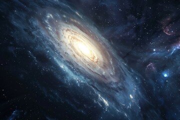 Galaxy with stars on dark space background