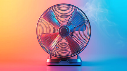 Electric fans isolated background, home appliances that facilitate adjusting the atmosphere to be comfortable. - obrazy, fototapety, plakaty