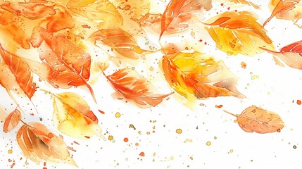 Autumn leaves in gold flecks