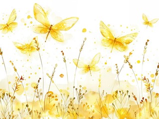 Fireflies in golden hues