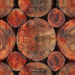 Naklejka premium Redwood log wooden seamless pattern texture